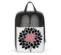 Bolsa de zapatos de dalia rosa y negra para viajes, uso diario, bolsa de almacenamiento antipolvo para zapatos de golf