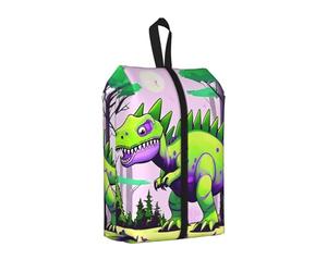 Bolsa de zapatos de dinosaurio verde para viajes, impermeable, organizador de zapatos para maleta, bolsa de almacenamiento 3 en 1 para entrenadores de gimnasio