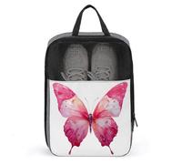 Bolsa de zapatos de ensueño con diseño de mariposa en color rosa intenso para viajes, uso diario, bolsa de almacenamiento antipolvo para zapatos de golf
