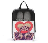Bolsa de zapatos de esqueleto para pareja y corazón para viajes, uso diario, bolsa de almacenamiento antipolvo para zapatos de golf
