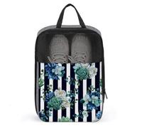 Bolsa de zapatos de eucalipto con flores blancas y azules para viajes, uso diario, bolsa de almacenamiento antipolvo para zapatos de golf