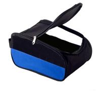 Bolsa de zapatos de golf transpirable para botas de fútbol y rugby, bolsa deportiva con cremallera, color rojo y azul, 34 x 23 x 14 cm, Rojo, azul, Black and blue, Bolsa ventilada para zapatos