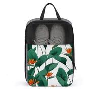 Bolsa de zapatos de hojas verdes y flores naranjas para viajes, uso diario, bolsa de almacenamiento antipolvo para zapatos de golf