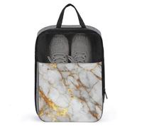 Bolsa de zapatos de lujo con textura de mármol dorado blanco para viajes, uso diario, bolsa de almacenamiento antipolvo para zapatos de golf