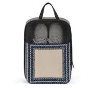 Bolsa de zapatos de lujo gruesa trenzada en bolsa de zapatos azul marino para viajes, uso diario, bolsa de almacenamiento antipolvo para zapatos de golf