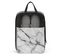 Bolsa de zapatos de mármol blanco con líneas negras sutiles para viajes, uso diario, bolsa de almacenamiento antipolvo para zapatos de golf