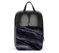 Bolsa de zapatos de mármol de lujo negra y morada para viajes, uso diario, bolsa de almacenamiento antipolvo para zapatos de golf