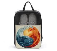 Bolsa de zapatos de olas y llamas para viajes, uso diario, bolsa de almacenamiento antipolvo para zapatos de golf