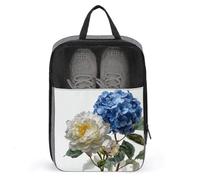 Bolsa de zapatos de tulipanes azules y peonías blancas para viajes, uso diario, bolsa de almacenamiento antipolvo para zapatos de golf
