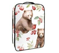 Bolsa de Zapatos de Viaje,Bolsa de Zapatos de Almacenamiento Organizador portátil Impermeable,Amigo Floral Conejo y Oso