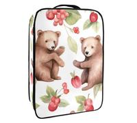 Bolsa de Zapatos de Viaje,Bolsa de Zapatos de Almacenamiento Organizador portátil Impermeable,Amigo Floral Conejo y Oso