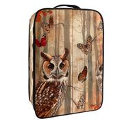 Bolsa de Zapatos de Viaje,Bolsa de Zapatos de Almacenamiento Organizador portátil Impermeable,Mariposa del búho del Bosque de la Vendimia