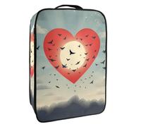 Bolsa de Zapatos de Viaje,Bolsa de Zapatos de Almacenamiento Organizador portátil Impermeable,pájaros Volando Alrededor del corazón