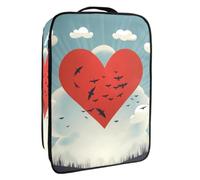 Bolsa de Zapatos de Viaje,Bolsa de Zapatos de Almacenamiento Organizador portátil Impermeable,pájaros Volando Alrededor del corazón