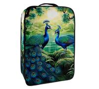 Bolsa de Zapatos de Viaje,Bolsa de Zapatos de Almacenamiento Organizador portátil Impermeable,Pavo Real Azul Colorido Vintage