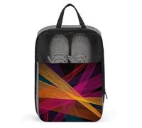 Bolsa de zapatos dinámica abstracta con líneas que se cruzan, color rosa y amarillo, para viajes, uso diario, bolsa de almacenamiento antipolvo para zapatos de golf
