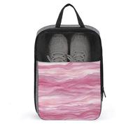 Bolsa de zapatos estilo Toile-Style rosa con patrón abstracto de ágata mezclada para viajes, uso diario, bolsa de almacenamiento antipolvo para zapatos de golf