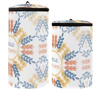 Bolsa de zapatos para lavadora, 2 piezas, bolsa de lavandería para zapatos, bolsa para lavar zapatos, hojas dibujadas a mano, Hello Autumn dibujadas a mano, 1 tamaño, moderna/ajustada, Hojas dibujadas