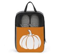 Bolsa de zapatos simple de calabaza blanca sobre naranja para viajes, uso diario, bolsa de almacenamiento antipolvo para zapatos de golf