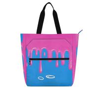 Bolsa decorativa para libros, para niños, estudiantes, adultos, pintura de graffiti callejera, azul, rosa, resistente al agua, resistente, bolsa de biblioteca para la universidad, compras, playa, arco