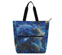 Bolsa decorativa para libros, para niños, mujeres y hombres, cielo estrellado, una estrella fugaz que pasa por ahí, impermeable, reutilizable, con bolsillos con cremallera, para la escuela, compras