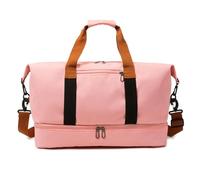 Bolsa Deporte Fashion Travel Bags For Women Large Capacity Men's Sports Bag Waterproof Weekend Sac Voyage Female Messenger Bag Dry and Wet(Pink)