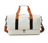 Bolsa Deporte Fashion Travel Bags For Women Large Capacity Men's Sports Bag Waterproof Weekend Sac Voyage Female Messenger Bag Dry and Wet(White)