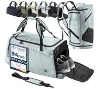 Bolsa Deporte Fitness + Mochila Función y Compartimento para Zapatos: Separada Seco y Humedo | 40/60L Deportivo Viaje Gimnasio Natacion Fin de Semana Travel Duffle Bag Equipaje Mano| Hombre Mujer