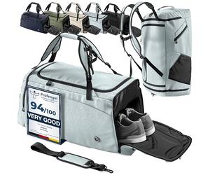 Bolsa Deporte Fitness + Mochila Función y Compartimento para Zapatos: Separada Seco y Humedo | 40/60L Deportivo Viaje Gimnasio Natacion Fin de Semana Travel Duffle Bag Equipaje Mano| Hombre Mujer