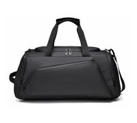 Bolsa Deporte Gimnasio Hombre Mujer Impermeable Compartimento Zapato Seco Humedo Viaje Fitness Natacion Camping (Negro)
