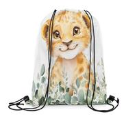 Bolsa Deporte Lindo Tigre Plegable Mochila Cuerdas Resistente Drawstring Backpacks para Viajes Escuela Yoga