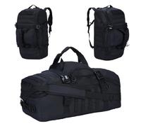 Bolsa Deporte Mochila de Lona for Gimnasio for Hombre y Mujer, Bolsa Entrenamiento Viaje for Fin Semana, Impermeable, Resistente al desgarro, 45L, for Deportes, Baloncesto, fútbol(Black)