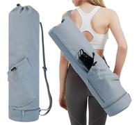 Bolsa Deporte Mujer Large Capacity Exercise Yoga Mat Bag Multifunction Storage Waterproof Full-Zip(Blue)