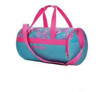 Bolsa Deporte Viaje Gimnasio con Compartimento Separado para Zapatos Duffle Bag para Hombre Mujer Ultraligera Plegable Bolsa Deportiva 25 L Yoga Bolsa Fin de Semana (Blue/Pink Flowers, 25 L)