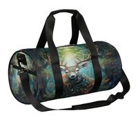 Bolsa deportiva abstracta de alce para gimnasio, bolsa de lona ligera para el hombro, bolsa de viaje para hombres y mujeres (ciervo), Alce abstracto, 17.6(L) x 9(W) x 9(H) inch