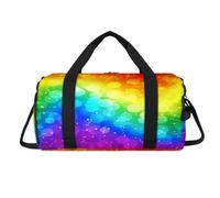 Bolsa deportiva abstracta de arcoíris con compartimento para zapatos, bandera de arco iris, bolsa de fin de semana, bolsa de viaje, gimnasio, organizador de equipaje para mujeres, hombres, niños y