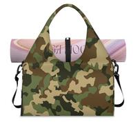 Bolsa deportiva abstracta de camuflaje para mujeres y hombres, con textura de camuflaje, bolsa de fin de semana con compartimento para zapatos, bolsa de hombro para yoga, gimnasio, viajes, color, L,