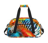Bolsa deportiva abstracta de cebra arcoíris para mujeres y hombres, cebra 24 L, bolsa de fin de semana durante la noche, bolsa de viaje, gimnasio, para niños y niñas, color, 24 L, Organizador de