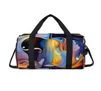 Bolsa deportiva abstracta de música humana con compartimento para zapatos, bolsa colorida de música para fin de semana, viajes, gimnasio, organizador de equipaje para mujeres, hombres, niños y niñas