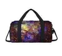 Bolsa deportiva abstracta del universo espacial con compartimento para zapatos, estrellas espaciales, bolsas de fin de semana, viajes, gimnasio, organizador de equipaje para mujeres, hombres, niños y