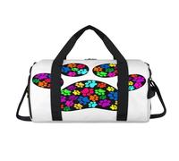 Bolsa deportiva colorida con diseño de patas de perro con compartimento para zapatos, bolsa de fin de semana, bolsa de viaje para el gimnasio, organizador de equipaje para mujeres, hombres, niños y