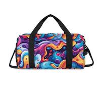 Bolsa deportiva colorida de arte abstracto con compartimento para zapatos, bolsas de fin de semana, viajes, gimnasio, organizador de equipaje para mujeres, hombres, niños y niñas