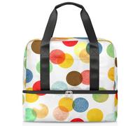 Bolsa deportiva colorida de lunares para mujeres, hombres y niños, Kirls Polka Dots fin de semana, bolsas de noche separadas por mojado, bolsa de mano de 21 L para viajes, gimnasio, yoga, color, 21L,