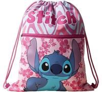 Bolsa deportiva con asas y bolsillo para niño, bolsa de cordón mochila para guardería, gimnasio, piscina, viaje, zapatero (para Stitch niña)