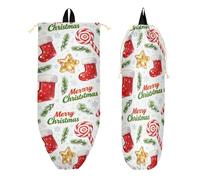 Bolsa deportiva con cordón y bolsillos con cremallera para hombre, fiesta, senderismo, Feliz Navidad, pan de jengibre marrón