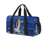 Bolsa deportiva con delfines marinos, para el fin de semana, para la noche, para viajes, gimnasio, para niños, niñas, niños, mujeres y hombres