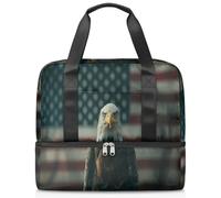 Bolsa deportiva con diseño de águila y bandera americana para mujeres, hombres, niños y niñas, 21 L, bolsa de viaje separada para viajes, gimnasio, yoga, color, Big, Organizador de bolsas