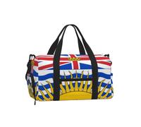 Bolsa deportiva con diseño de bandera de Columbia Británica para fin de semana con compartimento para zapatos