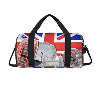 Bolsa deportiva con diseño de bandera del Reino Unido con compartimento para zapatos, bolsa de fin de semana, bolsa de viaje para gimnasio, organizador de equipaje para mujeres, hombres, niños y niñas
