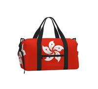 Bolsa deportiva con diseño de bandera regional de Hong Kong para fin de semana con compartimento para zapatos